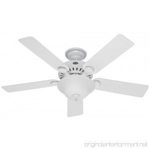 Hunter 53251 Pro's Best Five Minute Fan 52-inch White Ceiling Fan with Five White/Beech Blades and Swirled Marble Glass Bowl Light Kit - B00D8NDV48