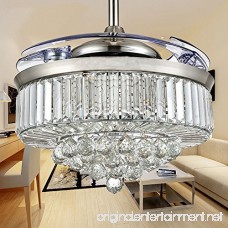 Huston Fan 42-Inch Decorative Ceiling Fan Remote Control Ceiling Fan Crystal Ceiling Fan With Retractable Blades Bedroom Chandelier Living Room Ceiling Light (42 inch Silver6) - B078LVTJ67