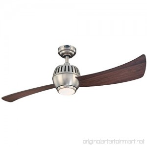 Westinghouse 7852400 Sparta One-Light 52-Inch Two-Blade Indoor Ceiling Fan Brushed Nickel with Opal Glass - B007NDFDL8