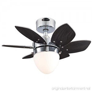 Westinghouse 7864400 Origami Single-Light 24-Inch Reversible Six-Blade Indoor Ceiling Fan Chrome with Opal Frosted Glass - B004SCFCDQ
