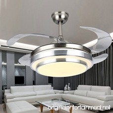 WHYING 42-in Ceiling Fan Light LED Light Kit with Remote Control Suitable for Dining Room Fan Chandelier Lamp for Restaurant Study Room Living Room Bed Room (Chrome) - B07BXS8JXL