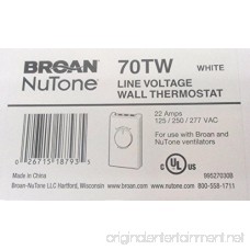 Broan NuTone 70TW Wall Thermostat for Fans - White - B002DZDW9Q