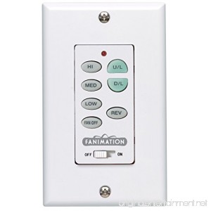 Fanimation C23 White Wall Control for Fan and Light 3 Speeds and Reversing - B00KSO8HC6